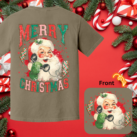 Santa Merry Christmas Transfer ** TWO PART* SOLD SEPARATELY**