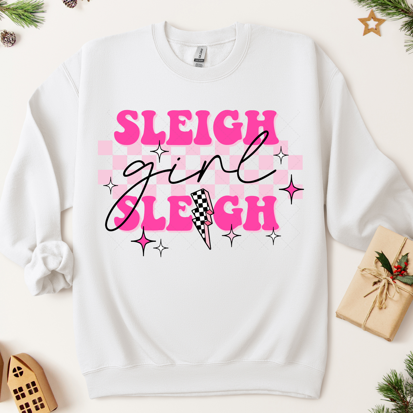 Sleigh Girl Pink Transfer