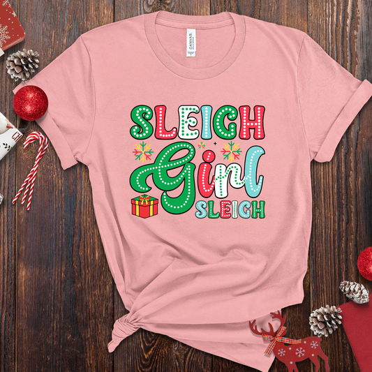 Sleigh Girl Sleigh Christmas Transfer