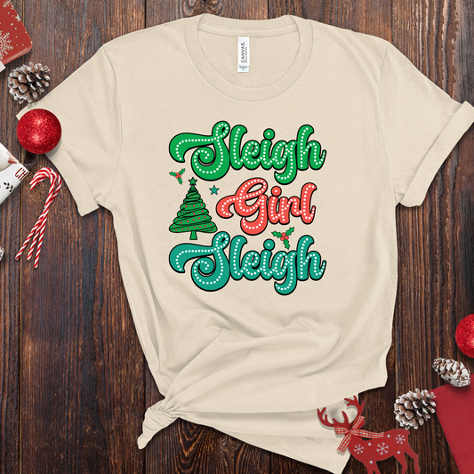 Sleigh Girl Sleigh Retro Transfer