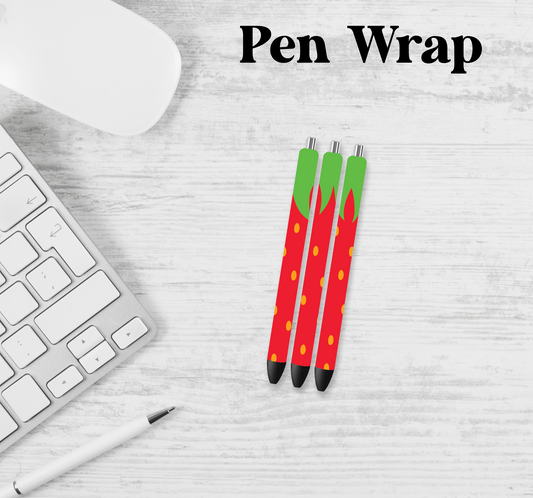 Strawberry Pen Wrap Transfer