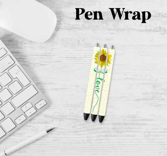 Sunflower Love Pen Wrap Transfer