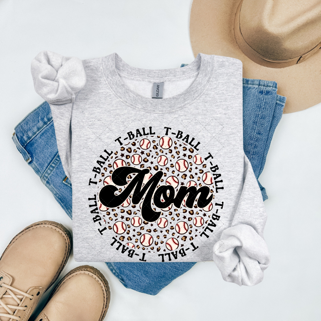 Tball Mom Leopard Circle Transfer