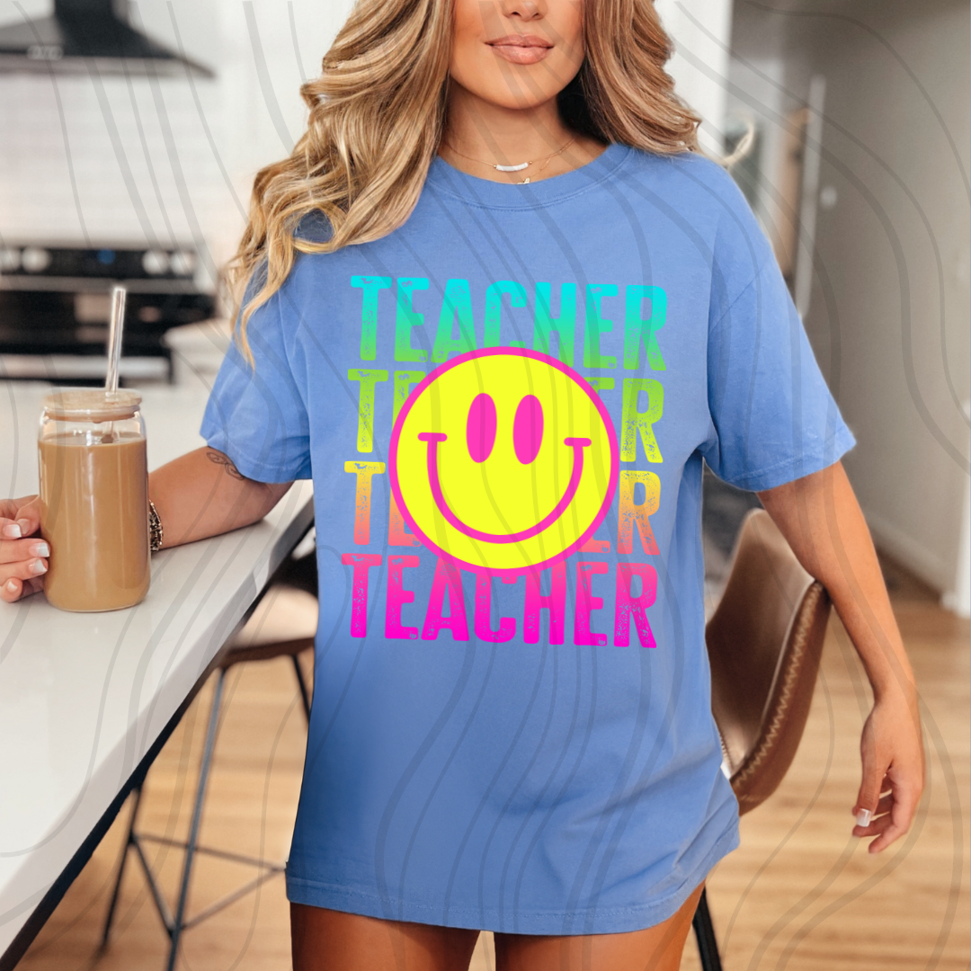 Teacher Rainbow Smile Transfer