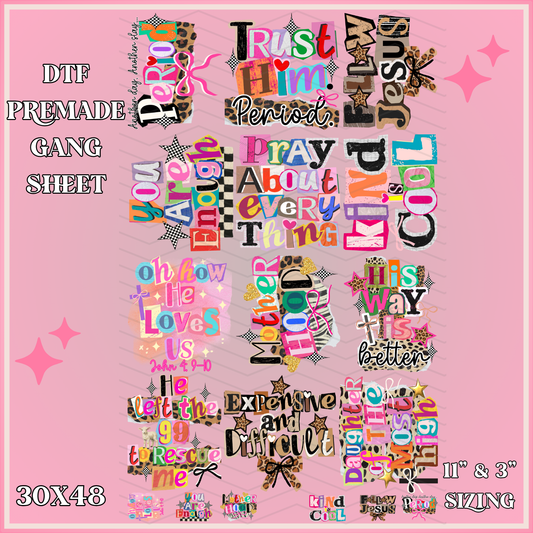 Trendy Faith - 30x48 - PREMADE GANG SHEET