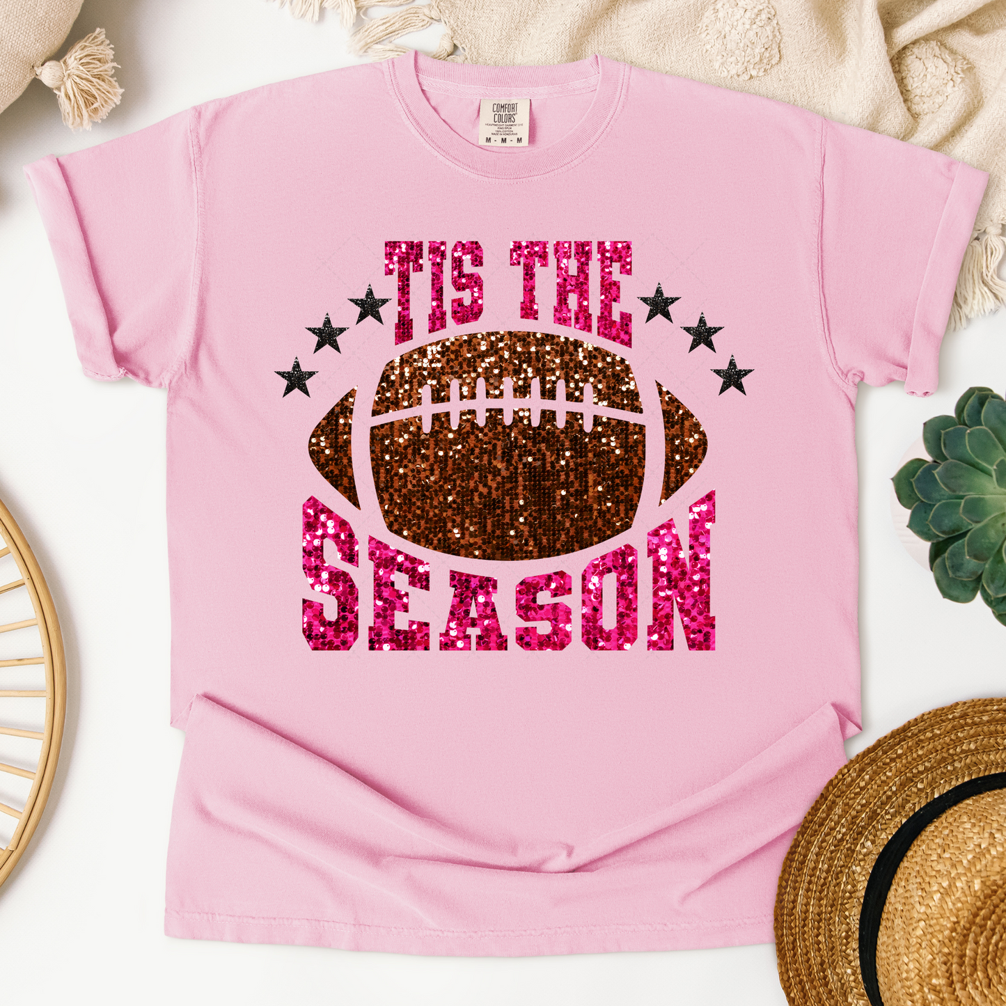 Tis The Season Sequin Football Transfer