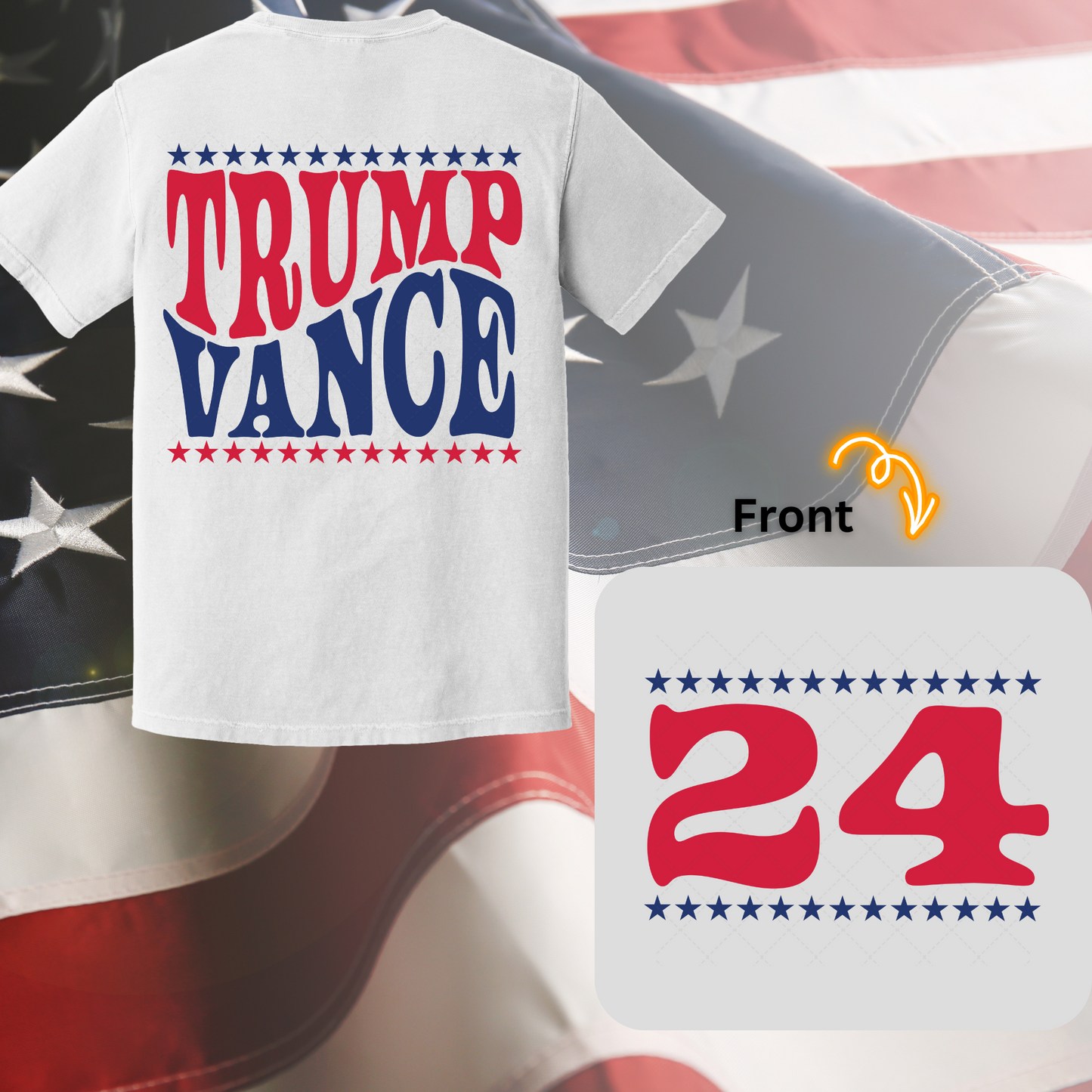 Trump Vance Wavy Transfer ** TWO PART* SOLD SEPARATELY**