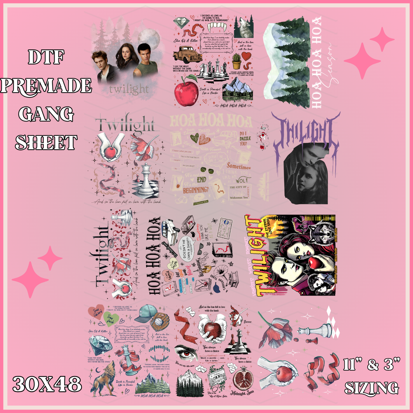 Wolf_Vamp  Romance - 30x48 - PREMADE GANG SHEET