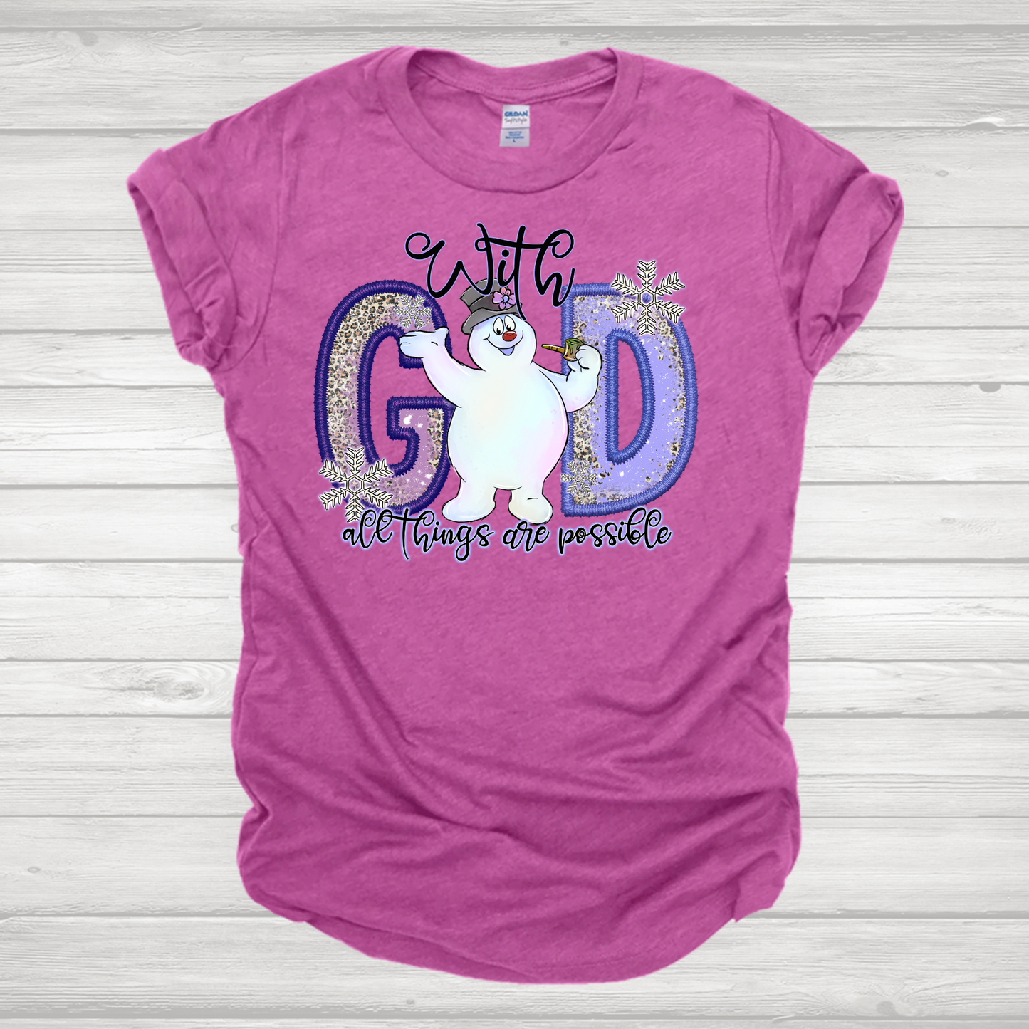 With God All Things Are Possible Frosty Transfer