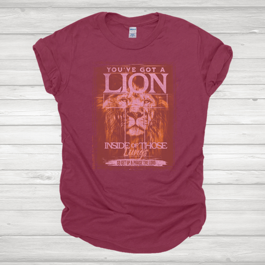 You've Got A Lion Warm Pink Transfer