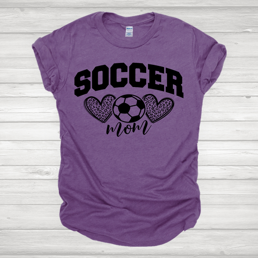 Soccer Mom Leopard Hearts Black Transfer