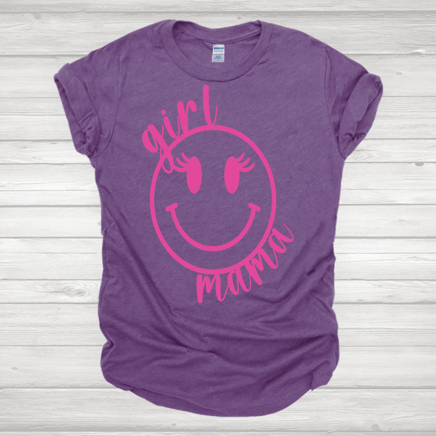 Girl Mom Pink Smiley Transfer