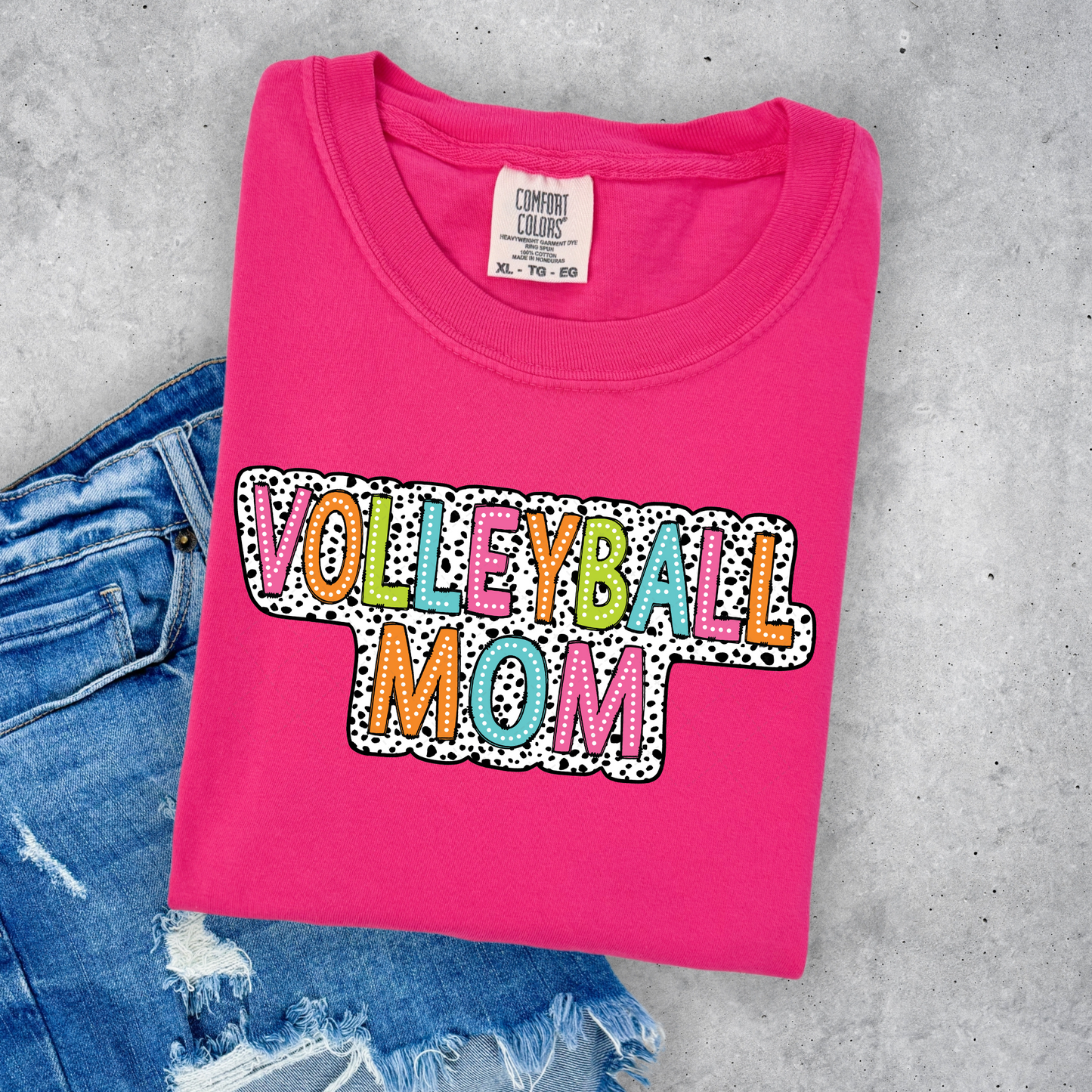 Volleyball Mom Dalmatian Dots Transfer