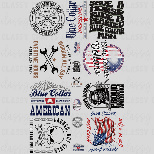 Blue Collar Men - 30x48 - PREMADE GANG SHEET