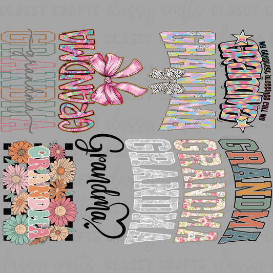 Grandma Colorful - 30x24 - PREMADE GANG SHEET