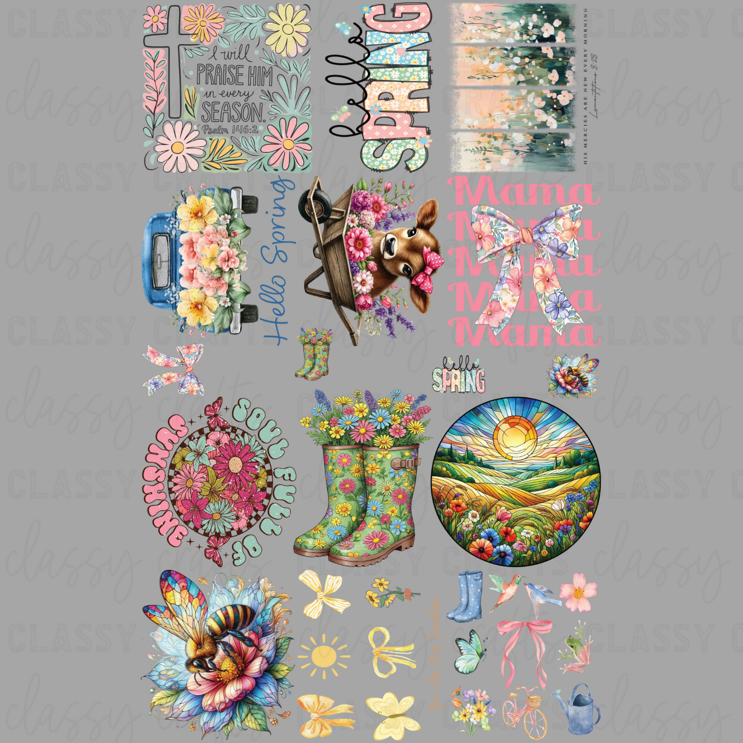 Hello Spring - 30x48 - PREMADE GANG SHEET