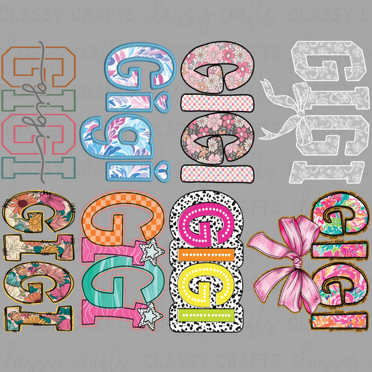 GIGI Colorful - 30x24 - PREMADE GANG SHEET