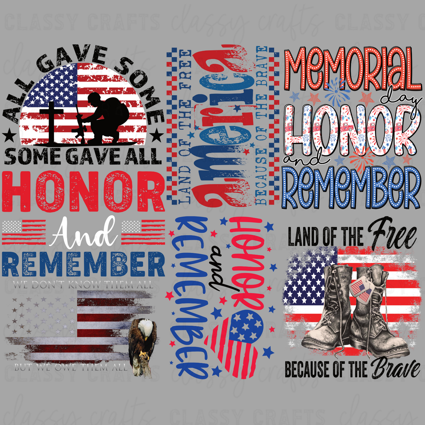 Honor & Remember - 30x24 - PREMADE GANG SHEET