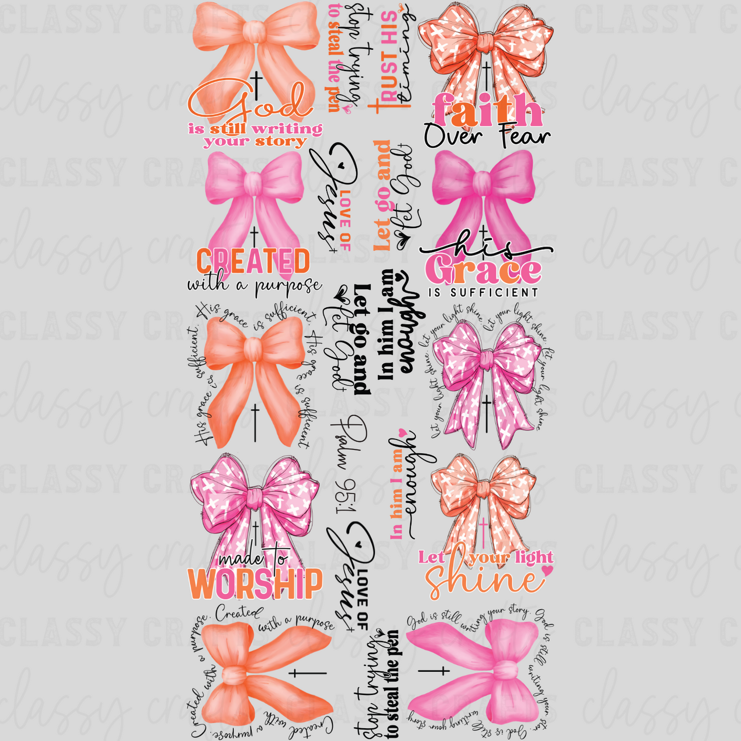 Preppy Faith 2 Part -  30x60 - PREMADE GANG SHEET