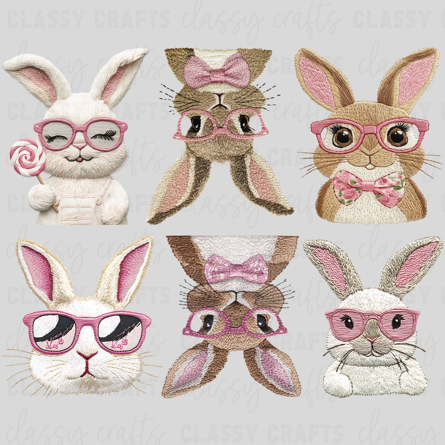 Knitted Bunnies - 30x24 - PREMADE GANG SHEET