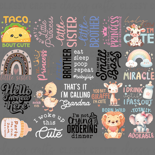 INFANT Hello I'm New Here - 30x24 - PREMADE GANG SHEET