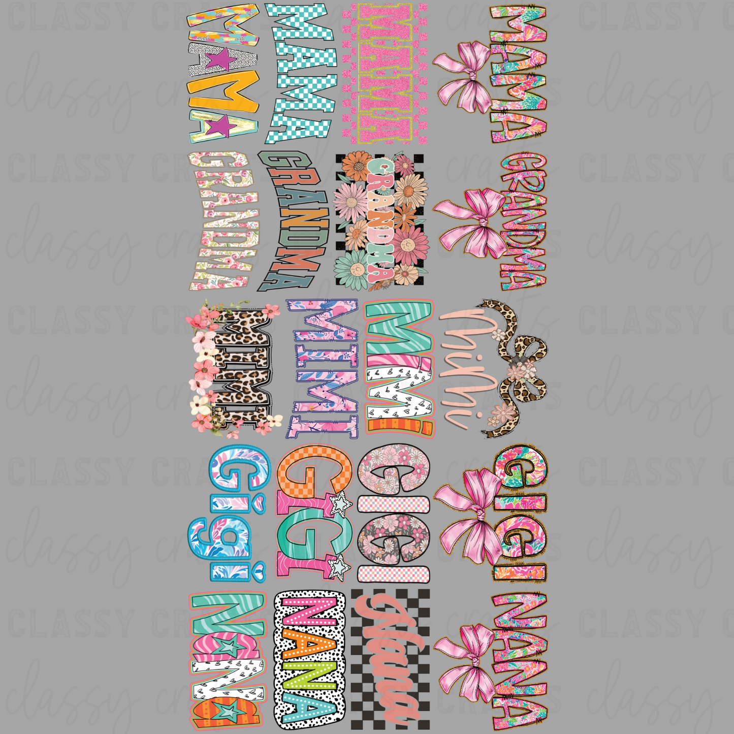 Mother's Day Colorful -  30x60 - PREMADE GANG SHEET