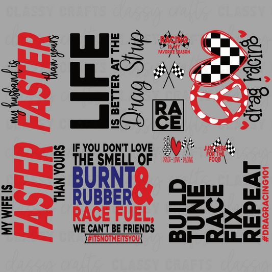 Drag Racing- 30x24 -PREMADE GANG SHEET