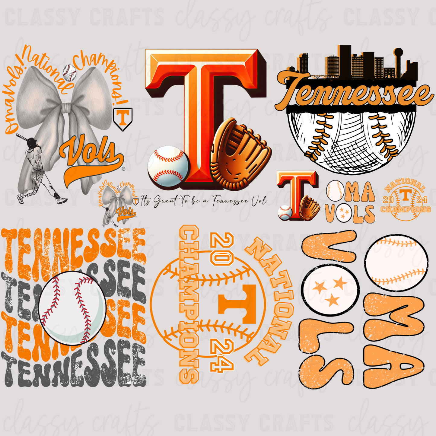 Tennessee Baseball - 30x24 -PREMADE GANG SHEET