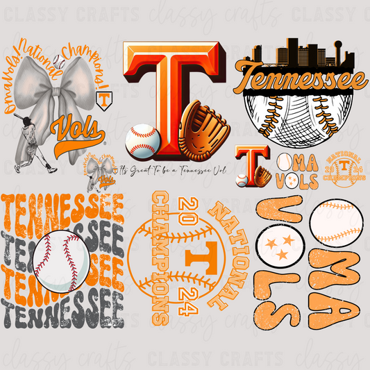 Tennessee Baseball - 30x24 -PREMADE GANG SHEET