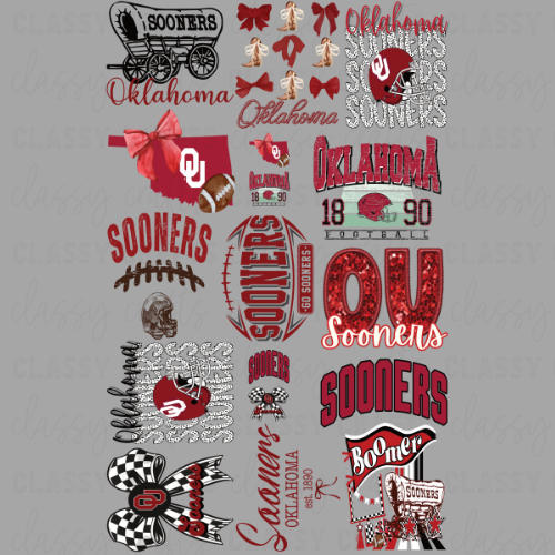 Oklahoma Sooner- 30x48 -PREMADE GANG SHEET