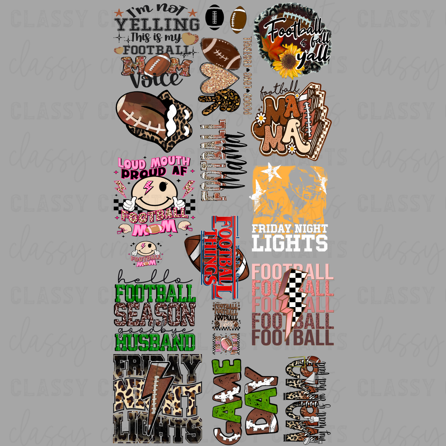 All About Football 30x60 - PRE MADE GANG SHEET