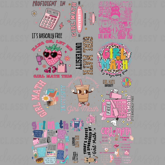 Girl Math - 30x48 - PREMADE GANG SHEET