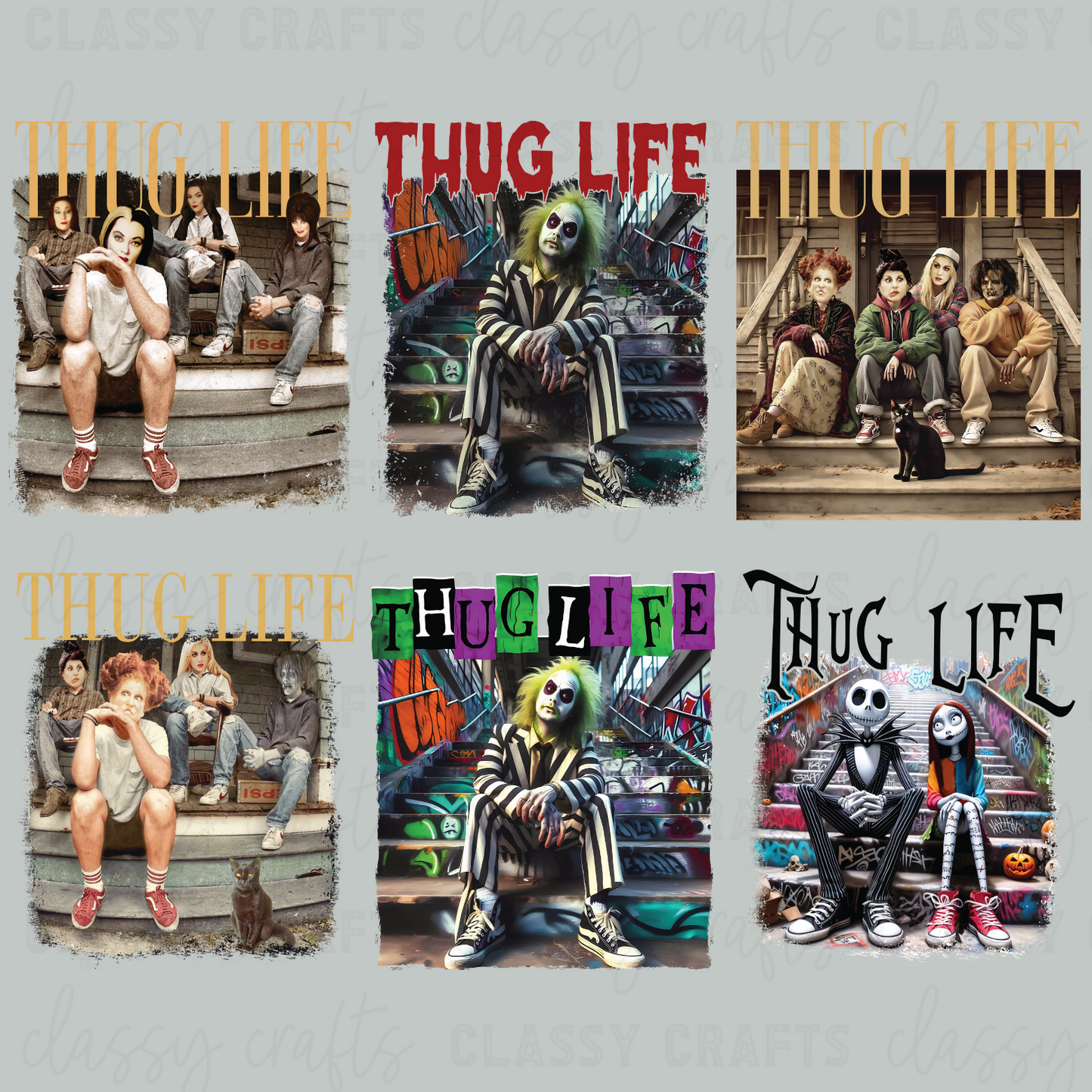 Halloween Thug Life - 30x24 -PREMADE GANG SHEET