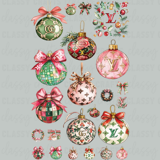 Preppy Ornaments - 30x48 - PREMADE GANG SHEET