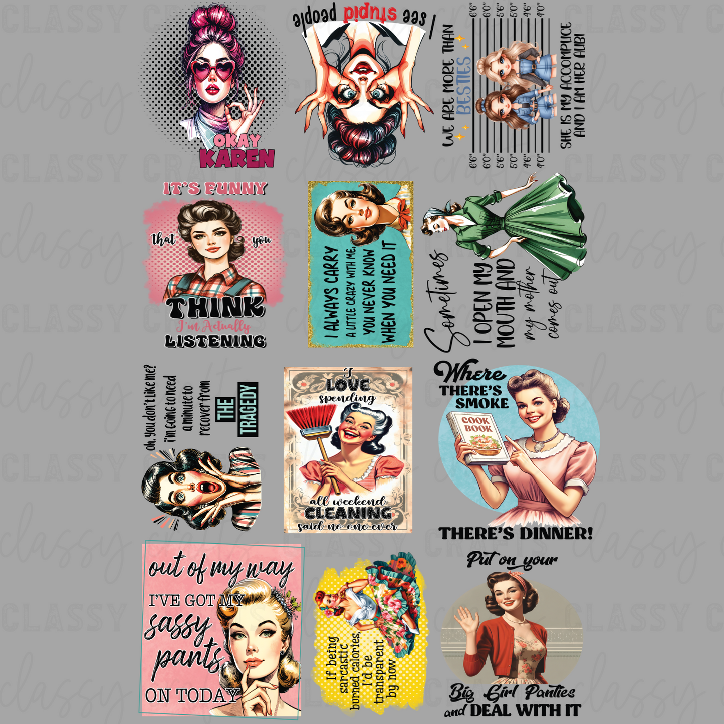 Sarcastic Vintage Women - 30x48 - PREMADE GANG SHEET