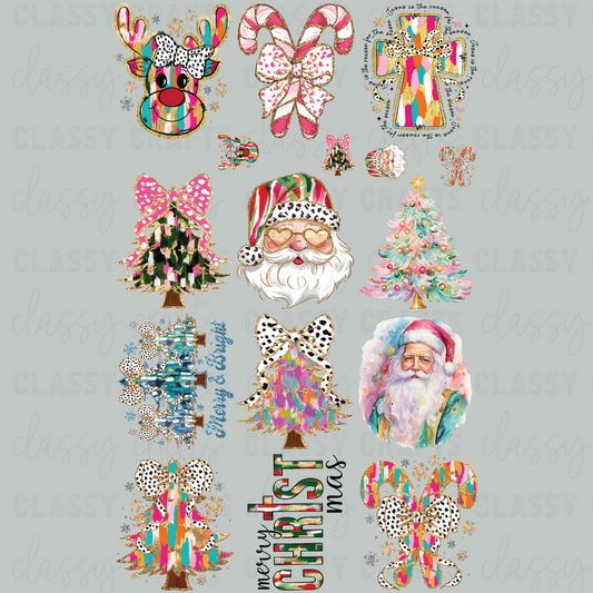 Colorful Christmas - 30x48 - PREMADE GANG SHEET