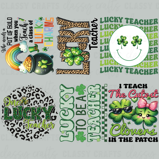 Lucky Teacher - 30x24 -PREMADE GANG SHEET