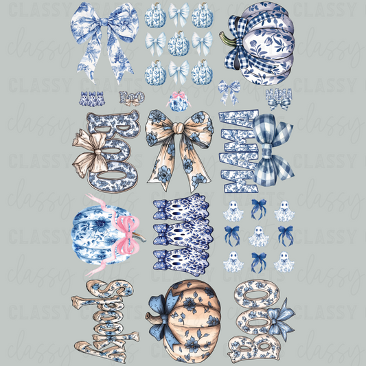 Blue Chinoiserie - 30x48 - PREMADE GANG SHEET