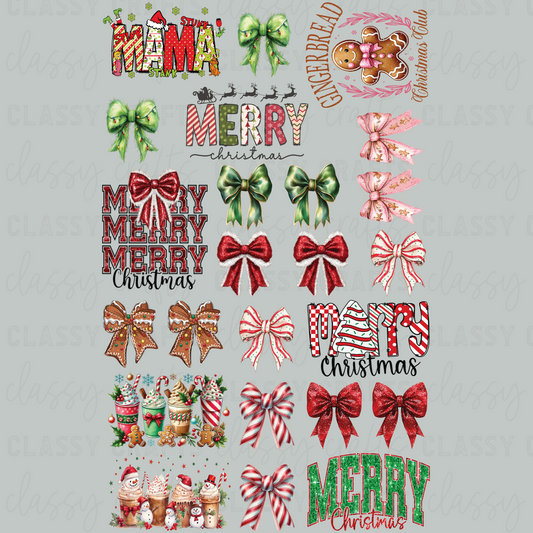 Christmas Side Bow - 30x48 - PREMADE GANG SHEET