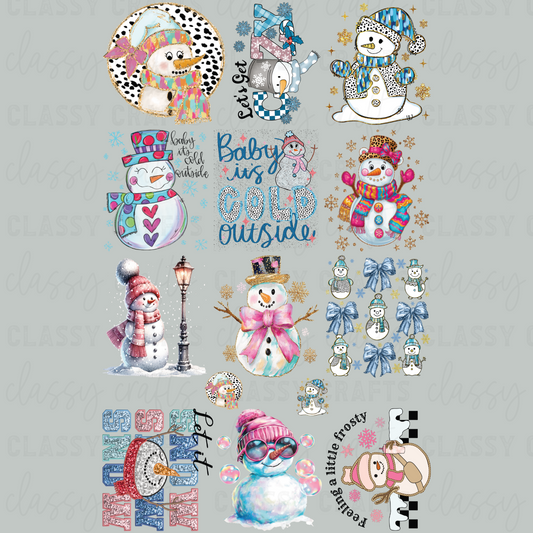 Snowmen - 30x48 - PREMADE GANG SHEET