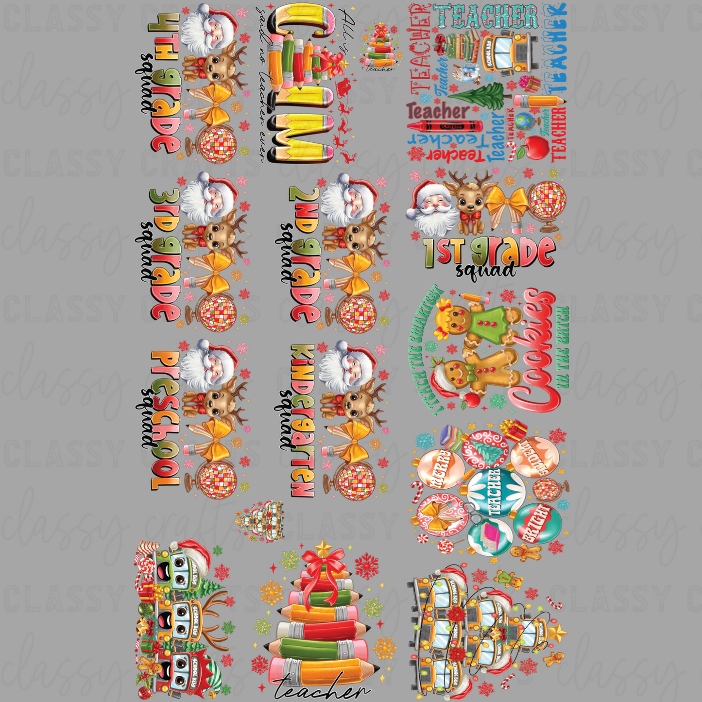 School Christmas - 30x48 - PREMADE GANG SHEET