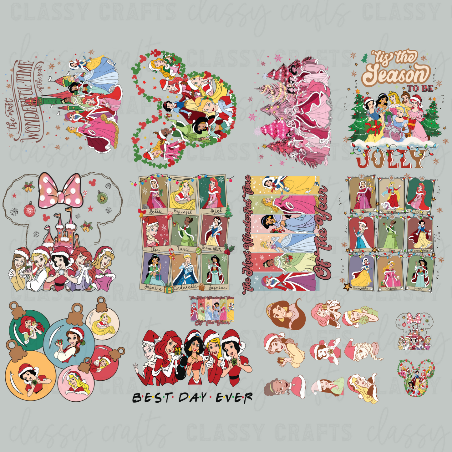 YOUTH Princess Christmas - 30x24 -PREMADE GANG SHEET