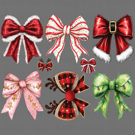 Christmas Bows - 30x24 -PREMADE GANG SHEET