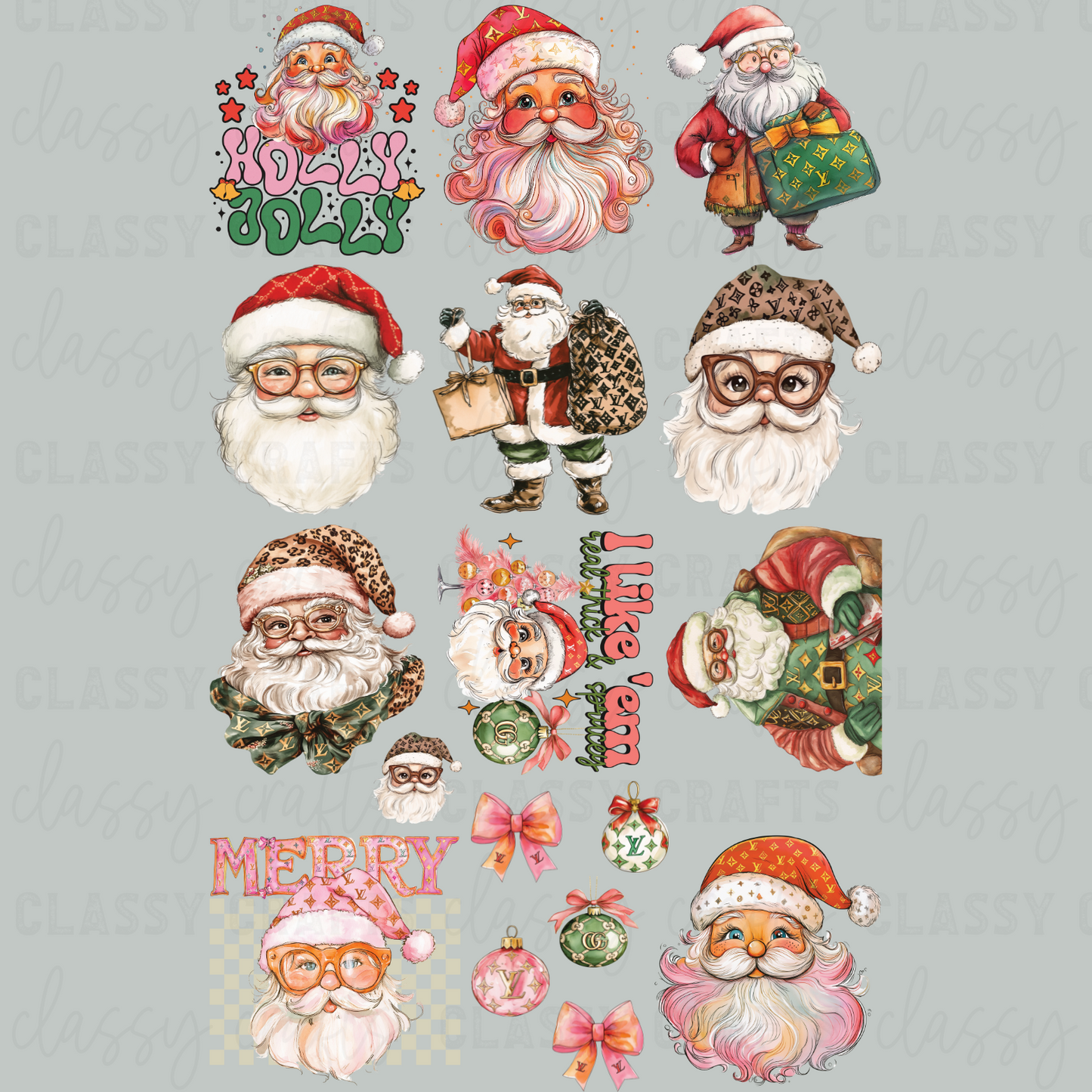 Preppy Santa - 30x48 - PREMADE GANG SHEET