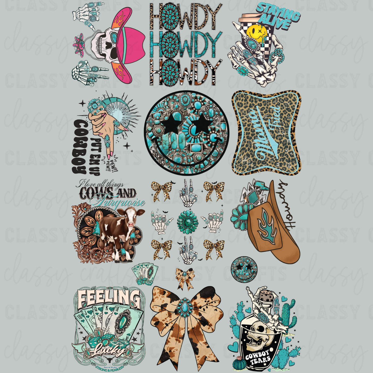 Western Turquoise - 30x48 - PREMADE GANG SHEET