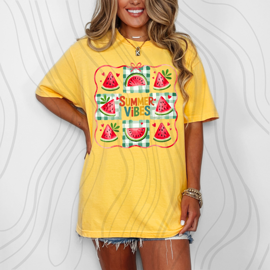 Watermelon Checkered Summer Vibes Transfer
