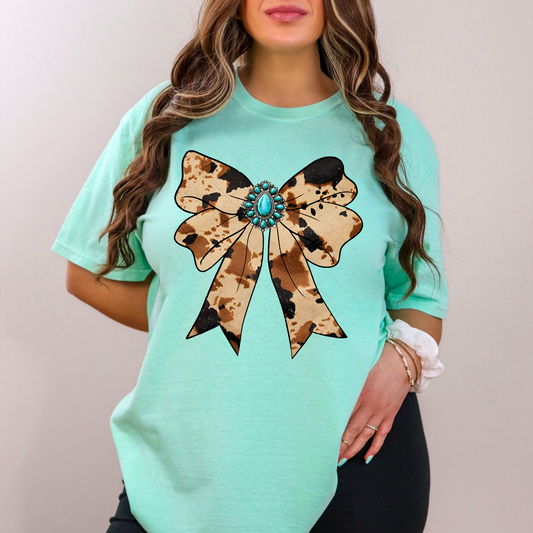 Western Turquoise Bow Transfer