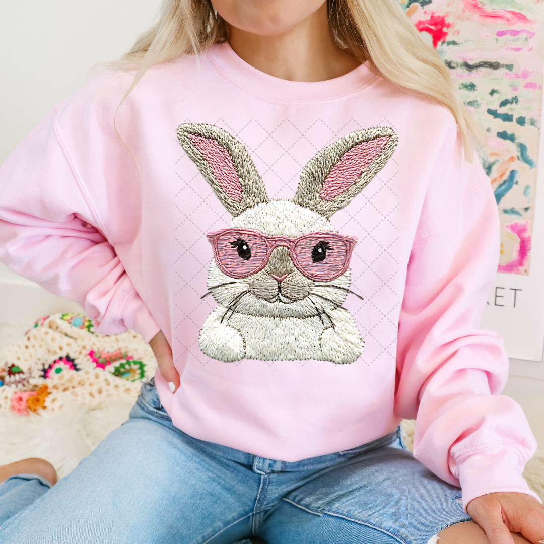 White Cute Knitted Bunny Transfer