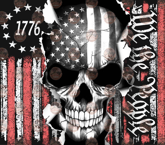 1776 Skull Tumbler Wrap - Sublimation Transfer