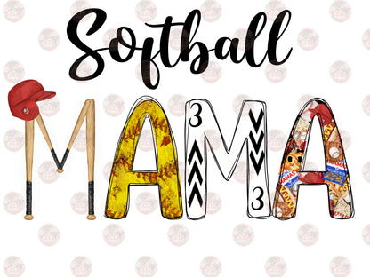 3Up 3Down Softball Mama Transfer